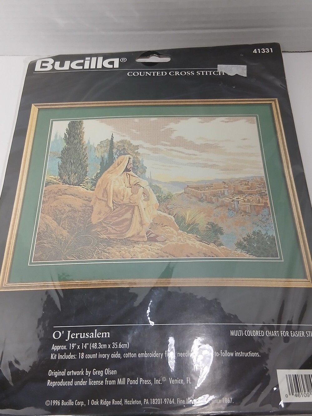 New Bucilla O Jerusalem Jesus Holy Land Counted Cross Stitch Kit Greg Olsen